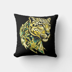 Geometric Leopard Luxury Abstract Throw Pillow