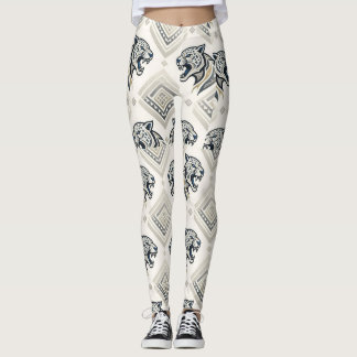 Geometric Leopard Patch Pattern Leggings