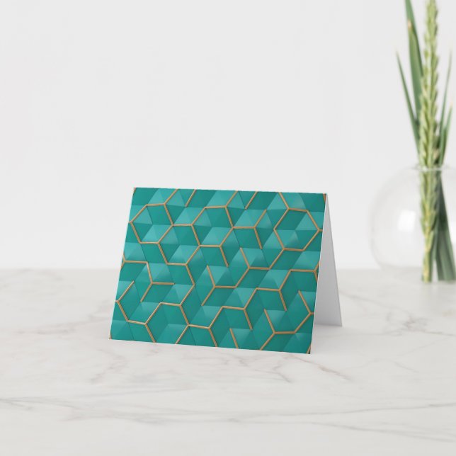 geometric letterpress thank you card (Front)