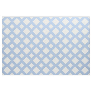 Geometric Light Blue Lattice with White Diamonds Fabric