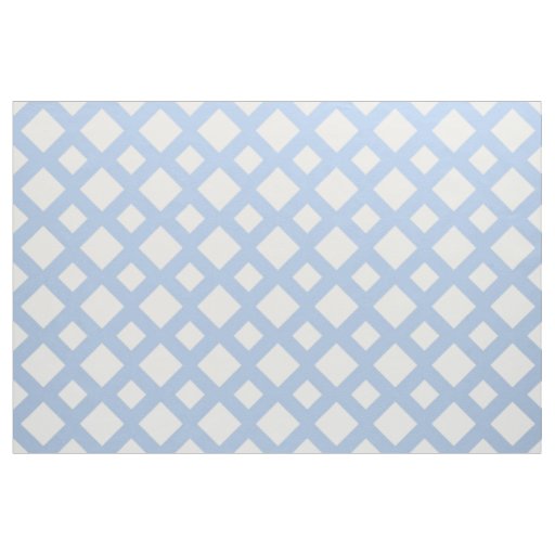 Geometric Light Blue Lattice with White Diamonds Fabric