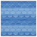 Geometric Light to Dark Blue Painted Ogee Pattern Fabric