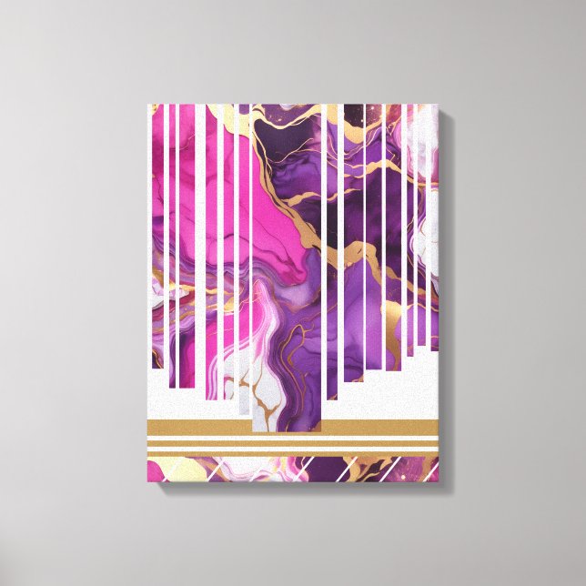 Geometric Line Minimalist Abstract Marble Canvas Print (Front)