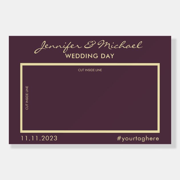 Geometric Line Photo Booth Selfie Midnight Fig Foam Board