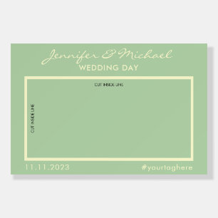 Geometric Line Photo Booth Selfie Pistachio Cream Foam Board