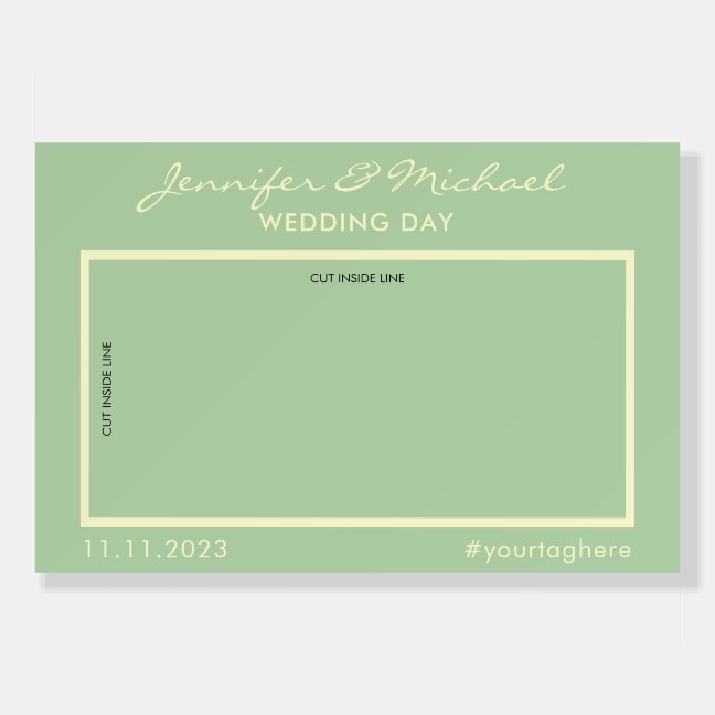 Geometric Line Photo Booth Selfie Pistachio Cream Foam Board