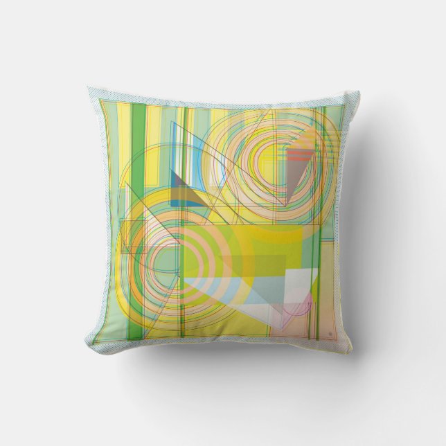Geometric Line Shapes Throw Pillow (Front)