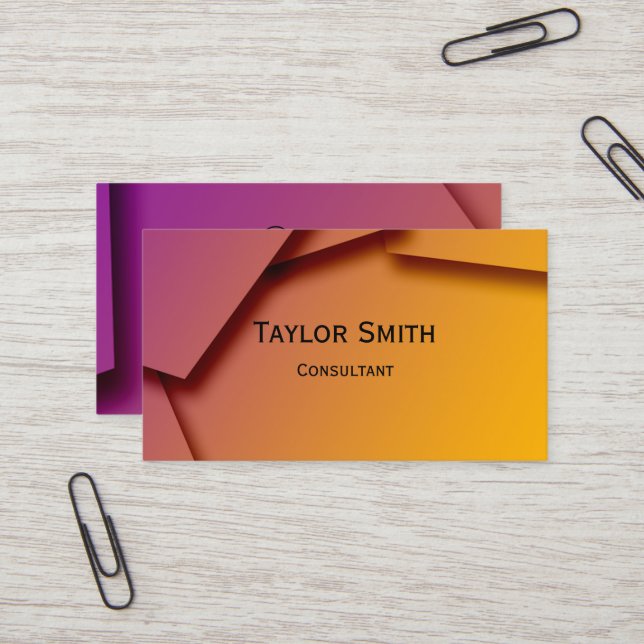 Geometric line trendy modern business card design (Front/Back In Situ)