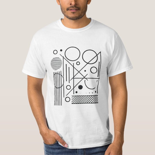 Geometric Lines Art T-Shirt (Front)