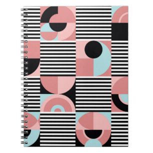 Geometric Lines, Colorful Shapes Mosaic. Notebook