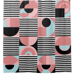 Geometric Lines, Colorful Shapes Mosaic. Shower Curtain