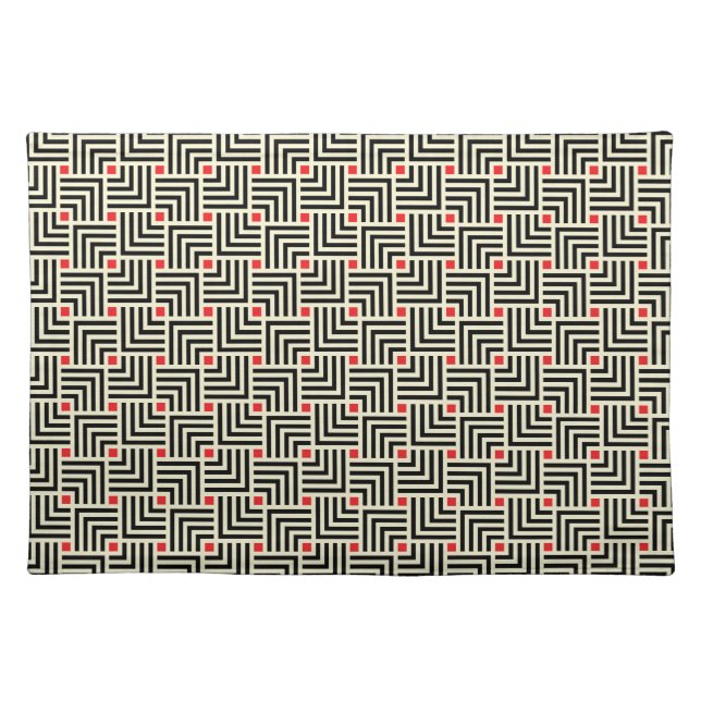 Geometric Lines Pattern Cloth Placemat (Front)