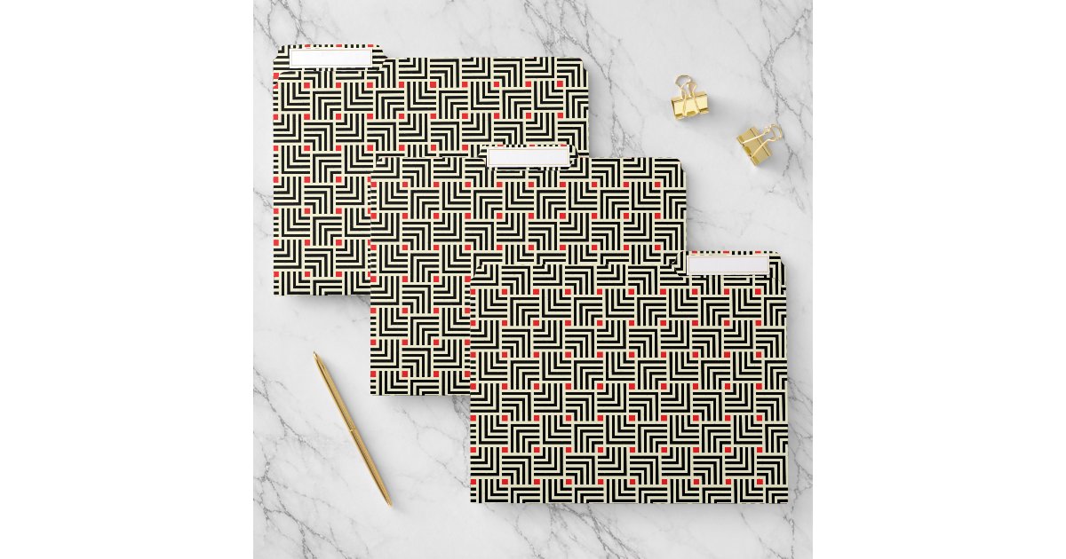 Geometric Lines Pattern File Folder | Zazzle