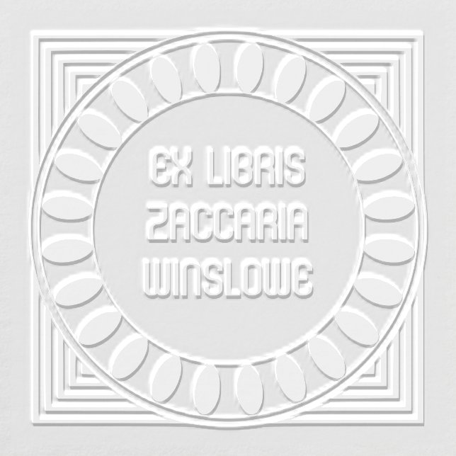 Geometric Linked Oval Chain Bookplate Embosser (Design)