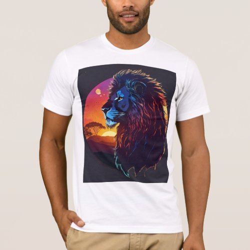 Geometric Lion 3D Illusion T_Shirt Designs