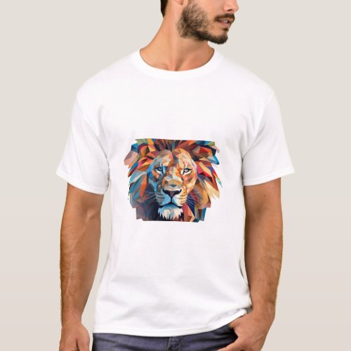 Geometric Lion _ Abstract Modern Art T_Shirt