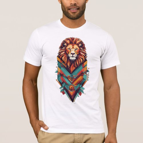 Geometric Lion Emblem Unleash Your Teams Competi T_Shirt