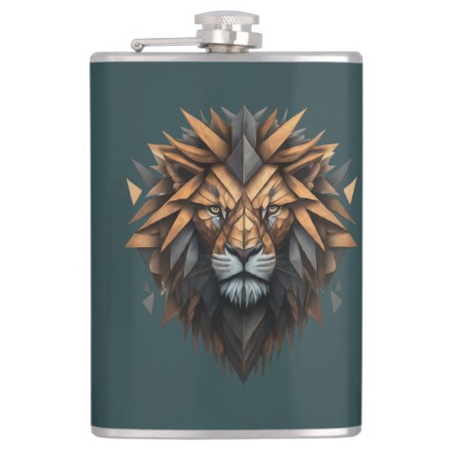 geometric lion flask