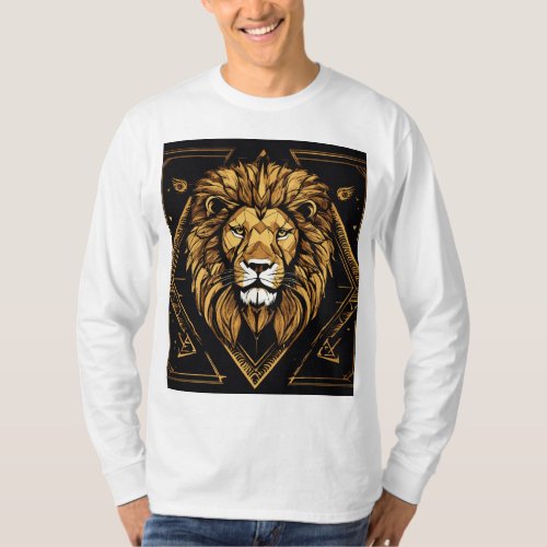 Geometric Lion Halftone T_Shirt Bold Texture and  T_Shirt