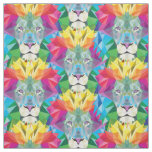Geometric Lion Head Fabric