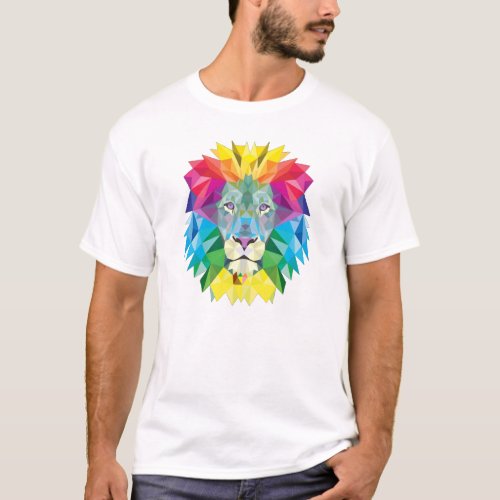 Geometric Lion Head T_Shirt