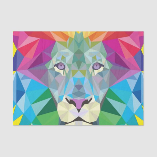 Geometric Lion Head Tissue Paper (Front)