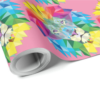 Geometric Lion Head Wrapping Paper