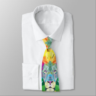 Geometric Lion Head Yellow Tie