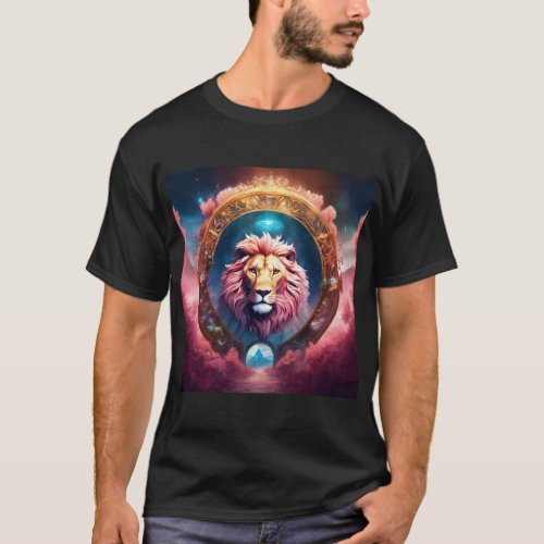 Geometric Lion Logo design T_Shirt