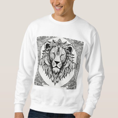 Geometric Lion Logo for a Powerful Music Identity Sweatshirt