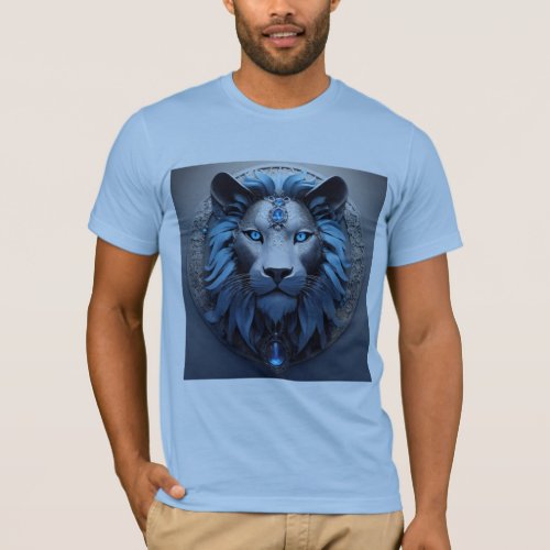 Geometric Lion Mandala Embrace Balance  Harmony  T_Shirt