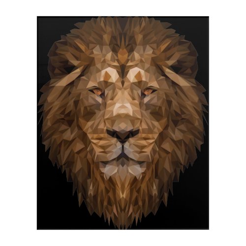 Geometric Lion Portrait Acrylic Print