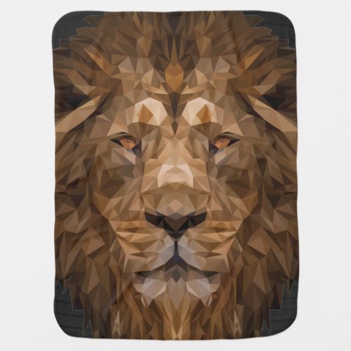 Geometric Lion Portrait Baby Blanket