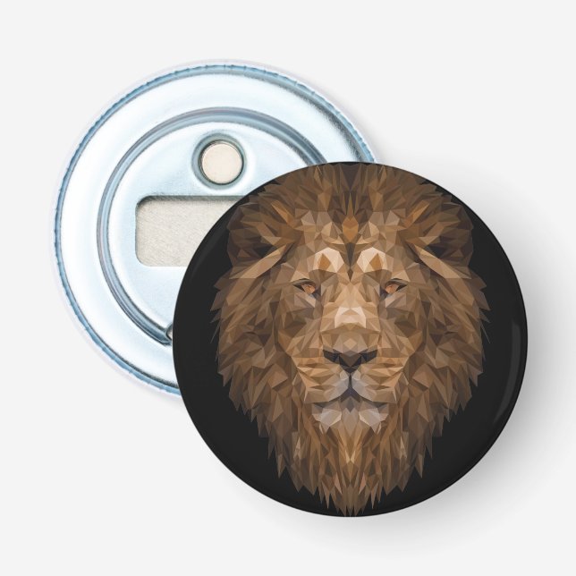 Geometric Lion Portrait Bottle Opener (Front)