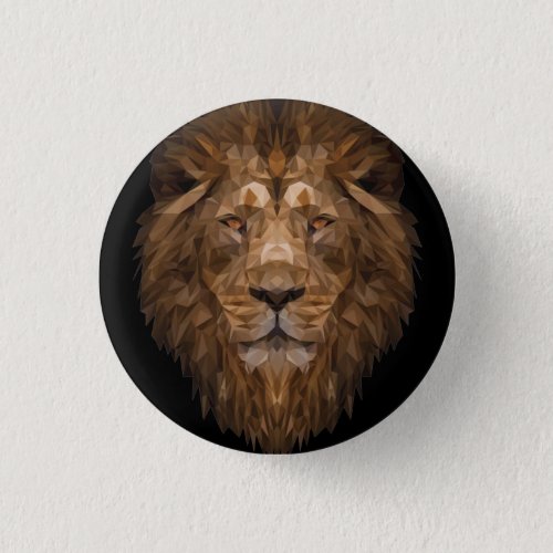 Geometric Lion Portrait Button