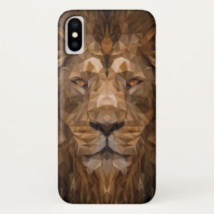Geometric Lion Portrait iPhone X Case