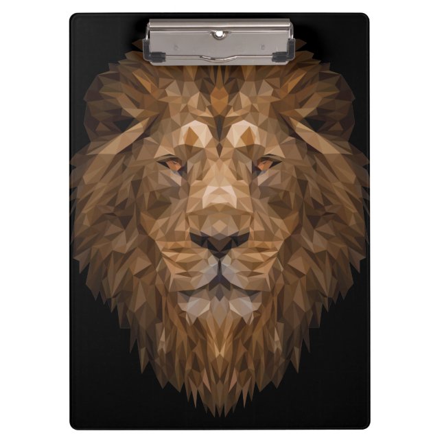 Geometric Lion Portrait Clipboard (Front)