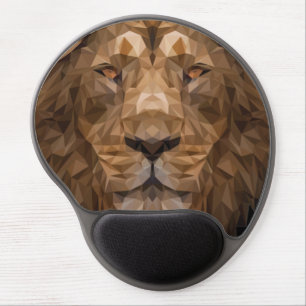 Geometric Lion Portrait Gel Mouse Pad