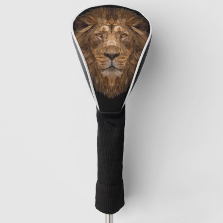 Geometric Lion Portrait Golf Head Cover