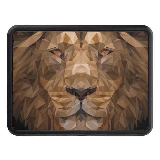 Geometric Lion Portrait Hitch Cover (Front)