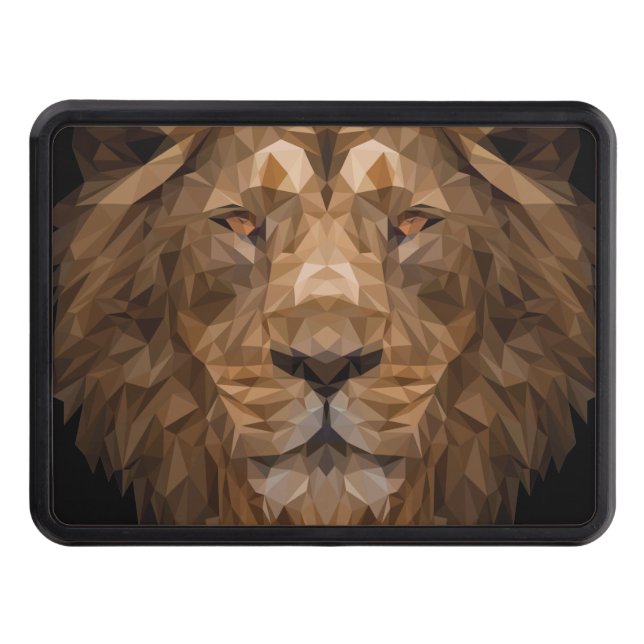 Geometric Lion Portrait Hitch Cover (Front)