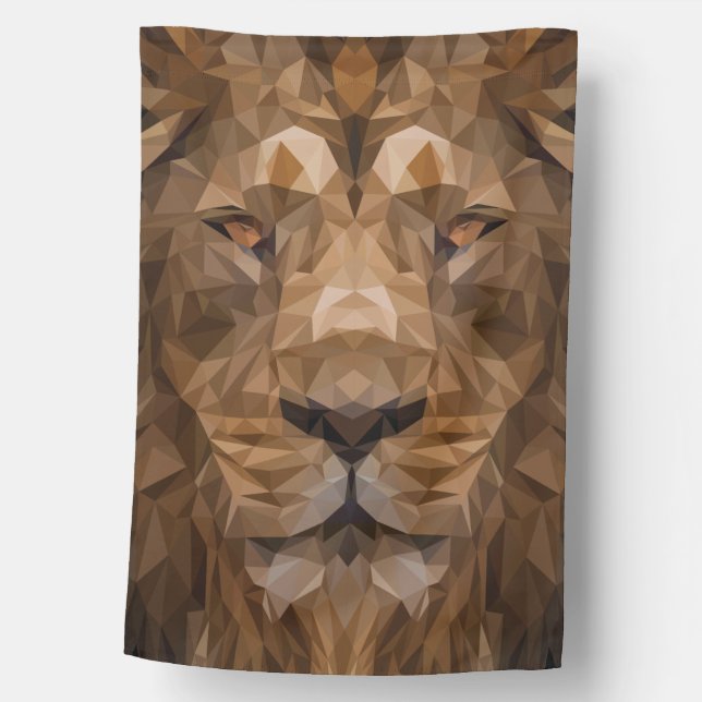 Geometric Lion Portrait House Flag (Front)