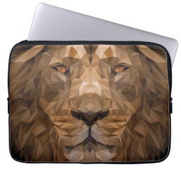 Geometric Lion Portrait Laptop Sleeve