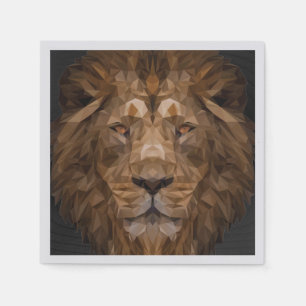 Geometric Lion Portrait Napkins