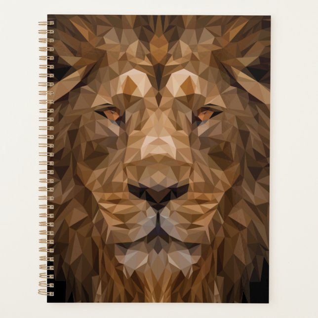 Geometric Lion Portrait Planner (Front)