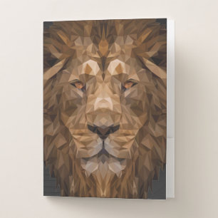 Geometric Lion Portrait Pocket Folder