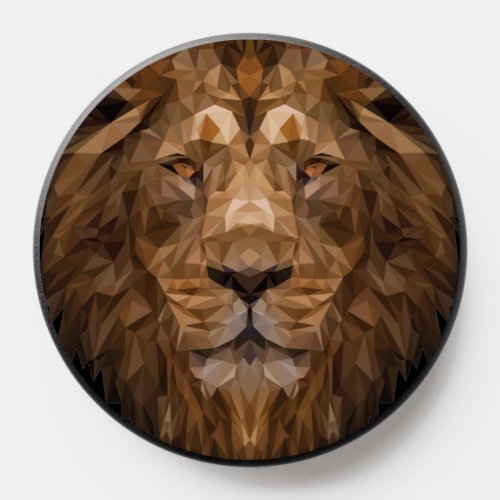 Geometric Lion Portrait PopSocket