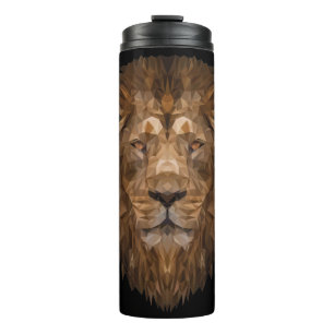 Geometric Lion Portrait Thermal Tumbler