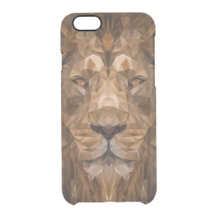 Geometric Lion Portrait Clear iPhone 6/6S Case