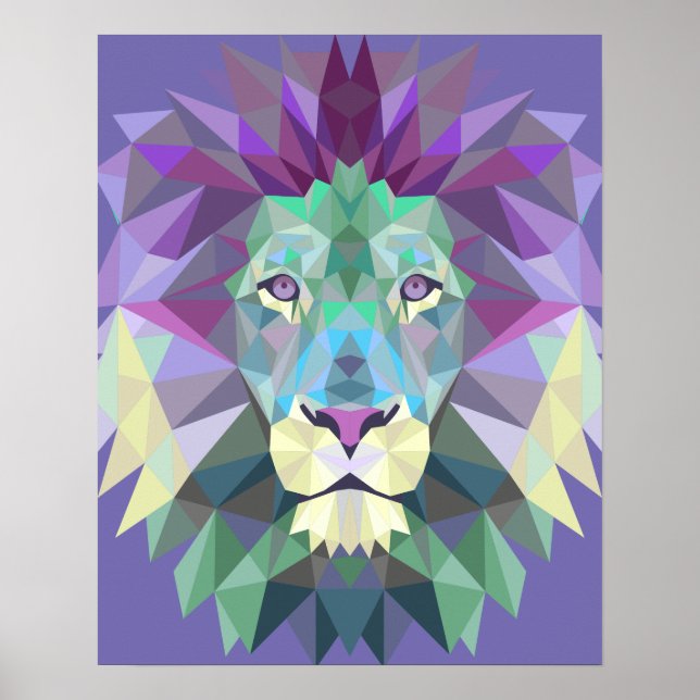 Geometric Lion Poster (Front)